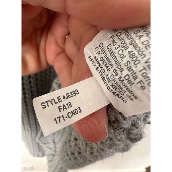 J. Crew Womans Medium Gray Button-Sleeve Turtleneck Poncho Sweater - Picture 7 of 8